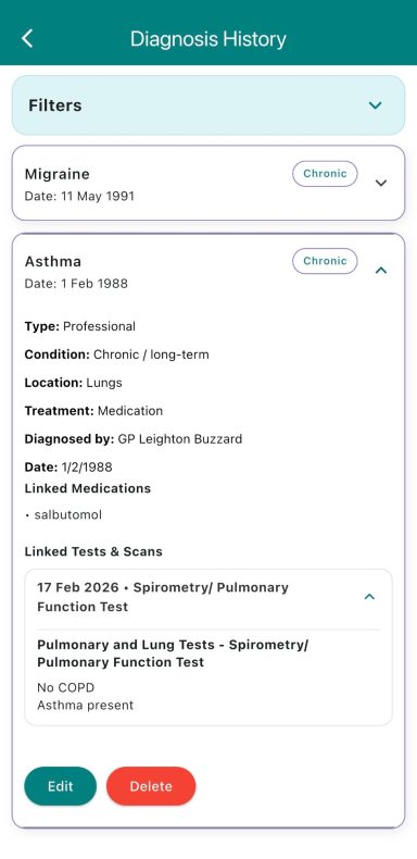 Diagnosis History